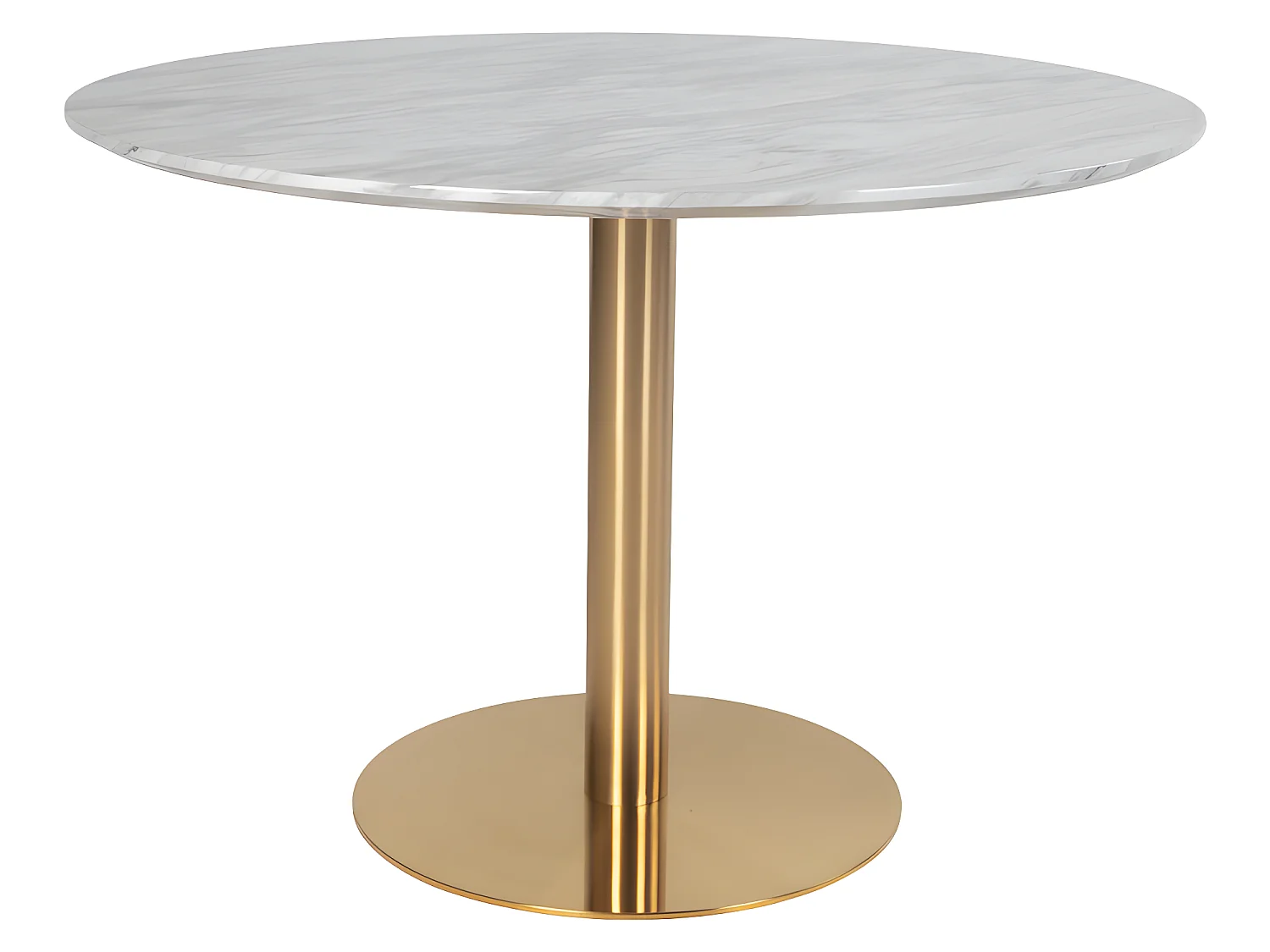 Bojan eetkamertafel Ø110 cm marmer look, messing look poten.