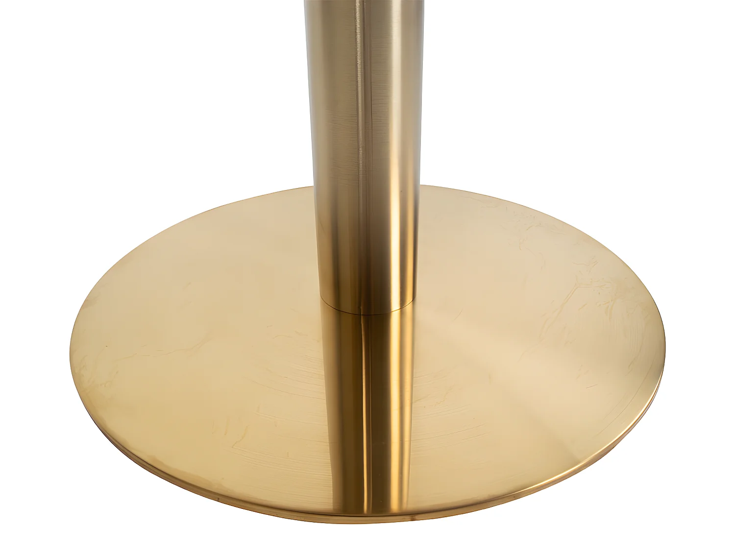 Bojan Table à manger Ø110 cm, look marbre, pieds couleur laiton.