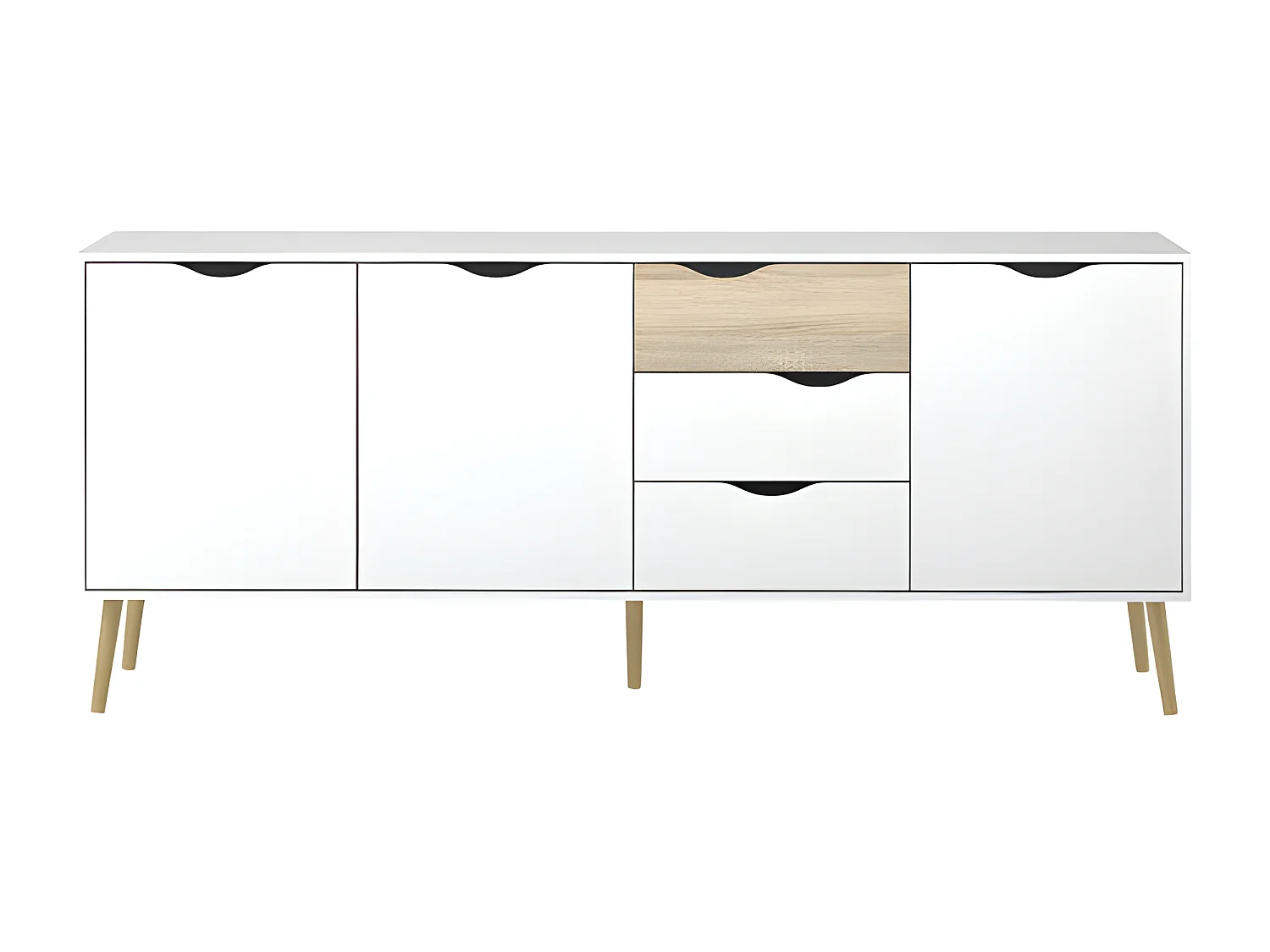 Dressoir Napoli 195 cm breed met 3 deuren en 3 lades.