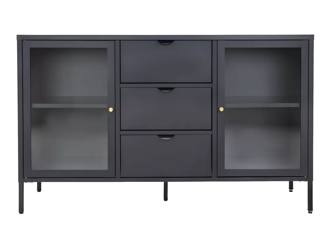 Kauf Unique Dalby Sideboard 2 Glastüren, 3 Schubladen schwarz