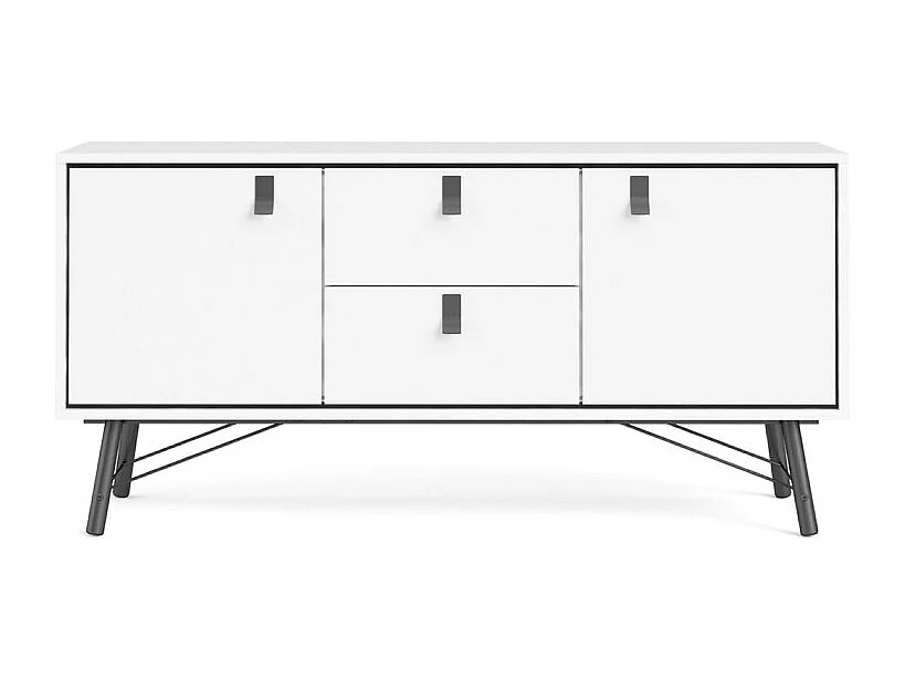 Rye Buffet 2 portes, 2 tiroirs blancs mat.