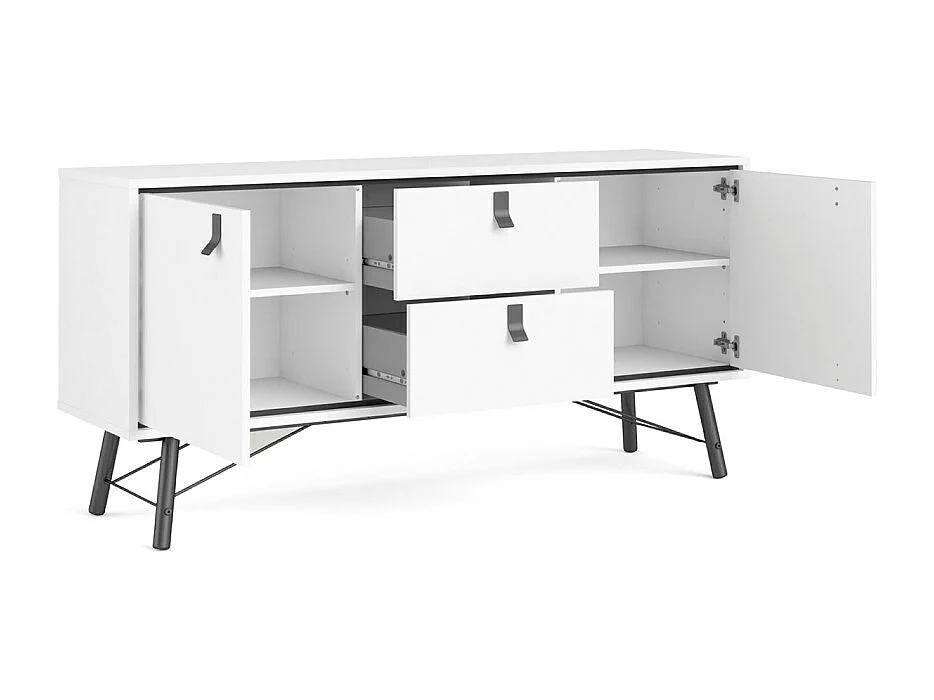 Rye Buffet 2 portes, 2 tiroirs blancs mat.