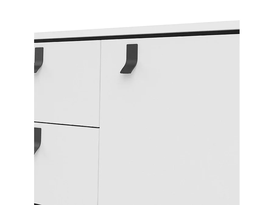 Rye Buffet 2 portes, 2 tiroirs blancs mat.