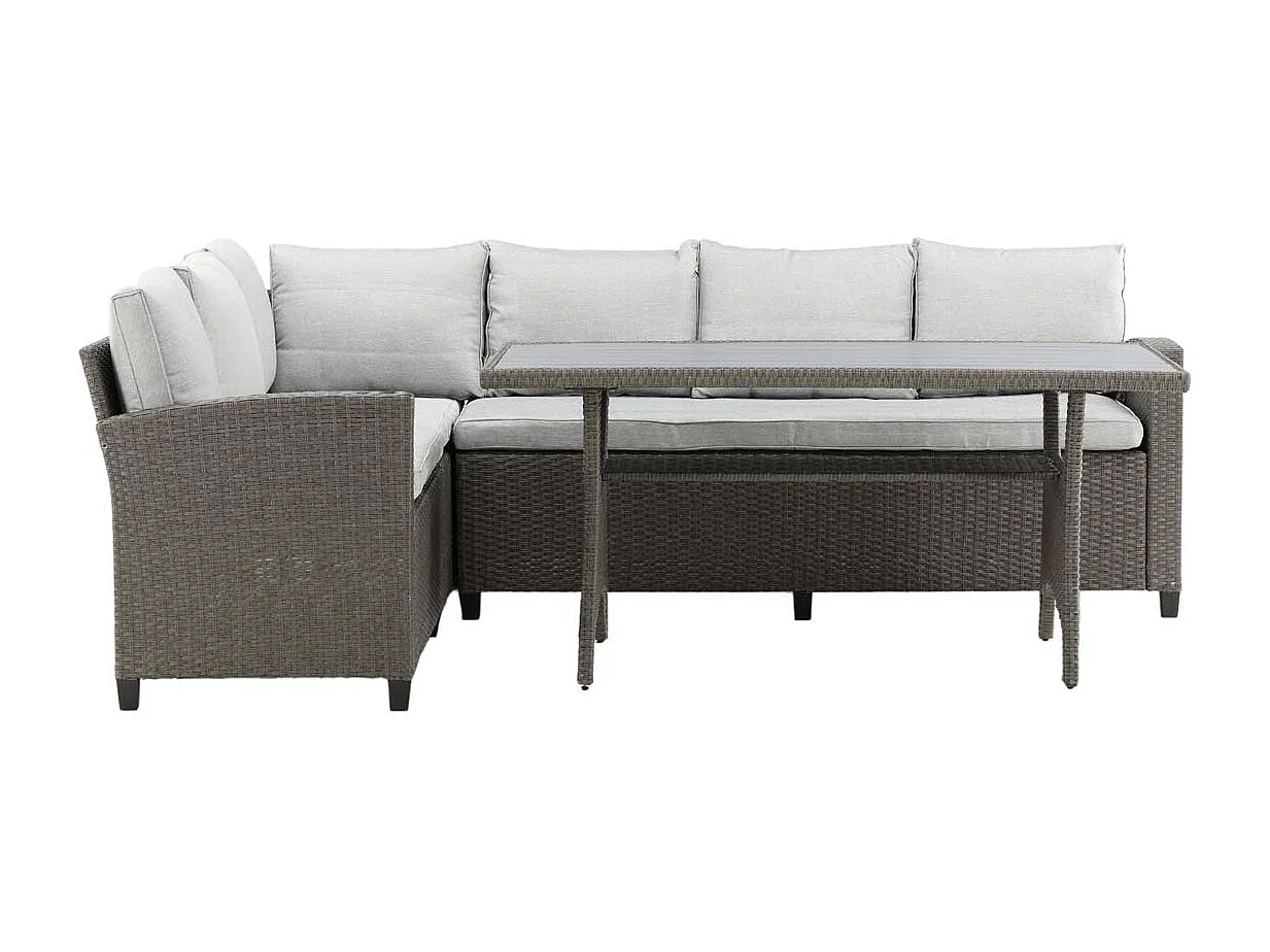 Salon d'Angle de Jardin "Brentwood" 230cm Gris