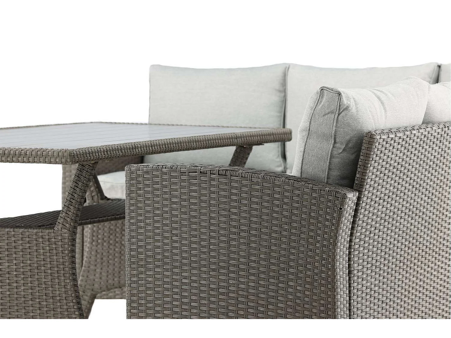 Salon d'Angle de Jardin "Brentwood" 230cm Gris