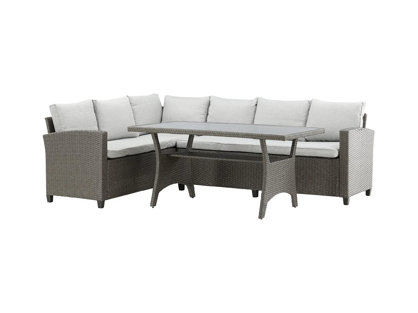 Salon d'Angle de Jardin "Brentwood" 230cm Gris