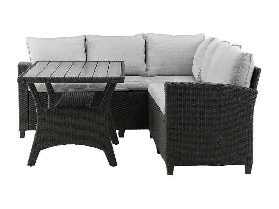 Salon d'Angle de Jardin "Brentwood" 230cm Noir