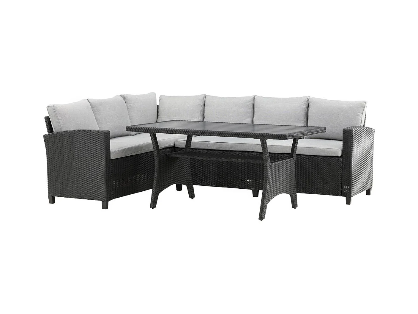 Salon d'Angle de Jardin "Brentwood" 230cm Noir