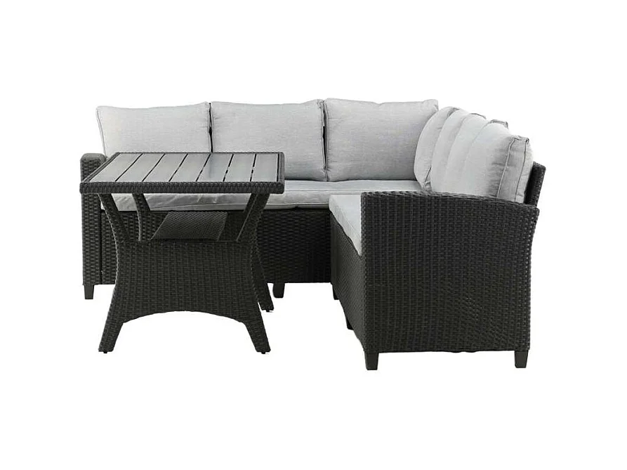 Salon d'Angle de Jardin "Brentwood" 230cm Noir