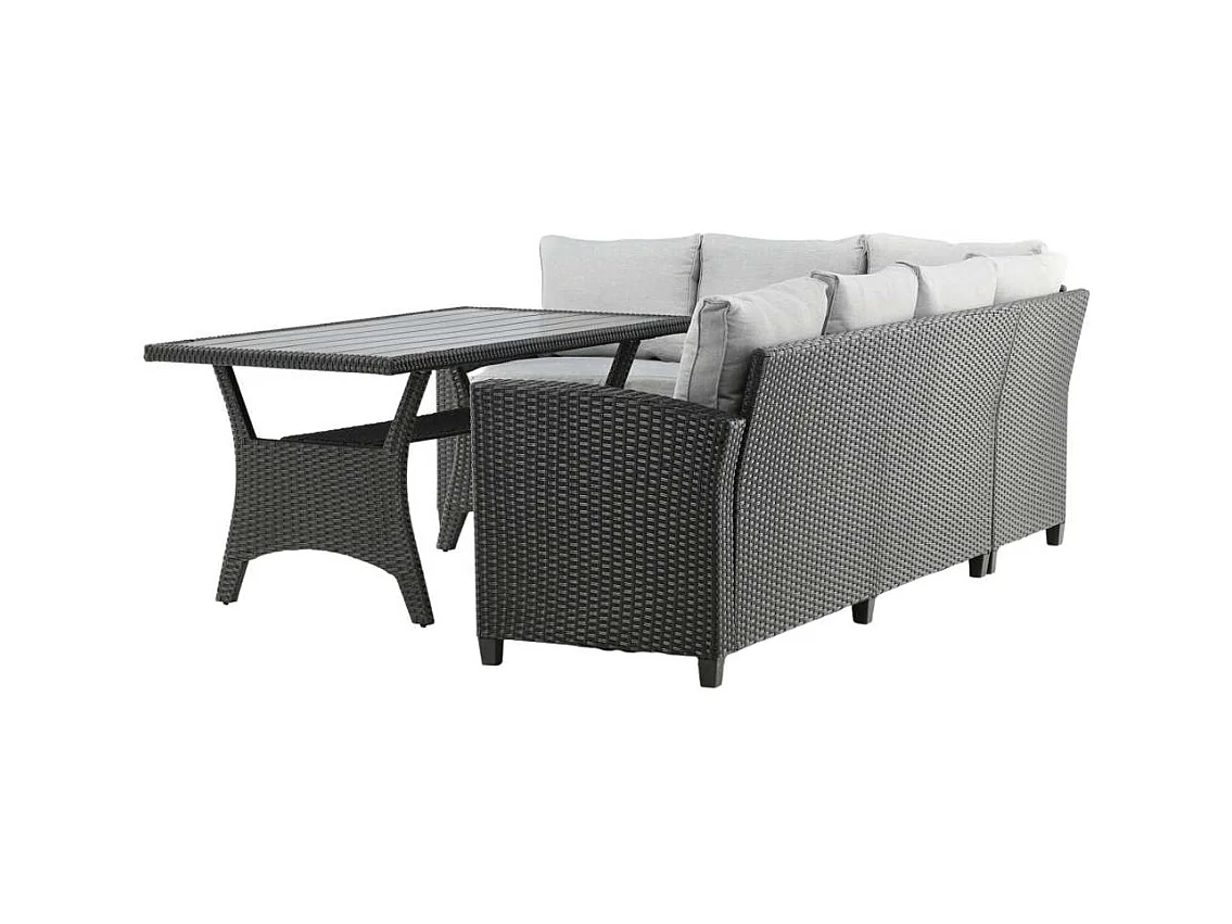 Salon d'Angle de Jardin "Brentwood" 230cm Noir