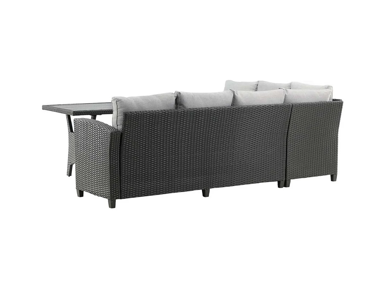 Salon d'Angle de Jardin "Brentwood" 230cm Noir