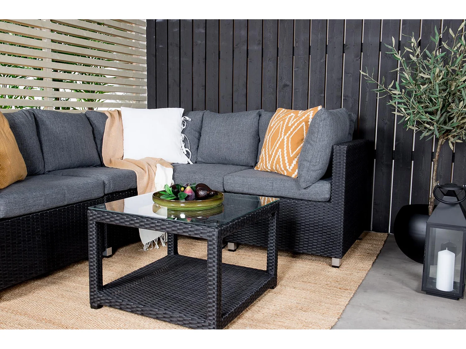 Salon de Jardin "Vamos" 200cm Noir