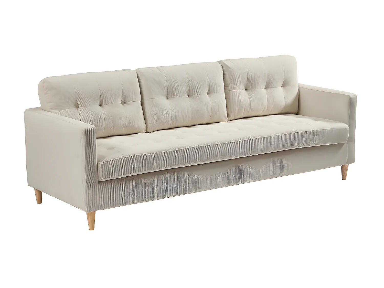 Marino Sofa 3 Personen Samt sandfarben.