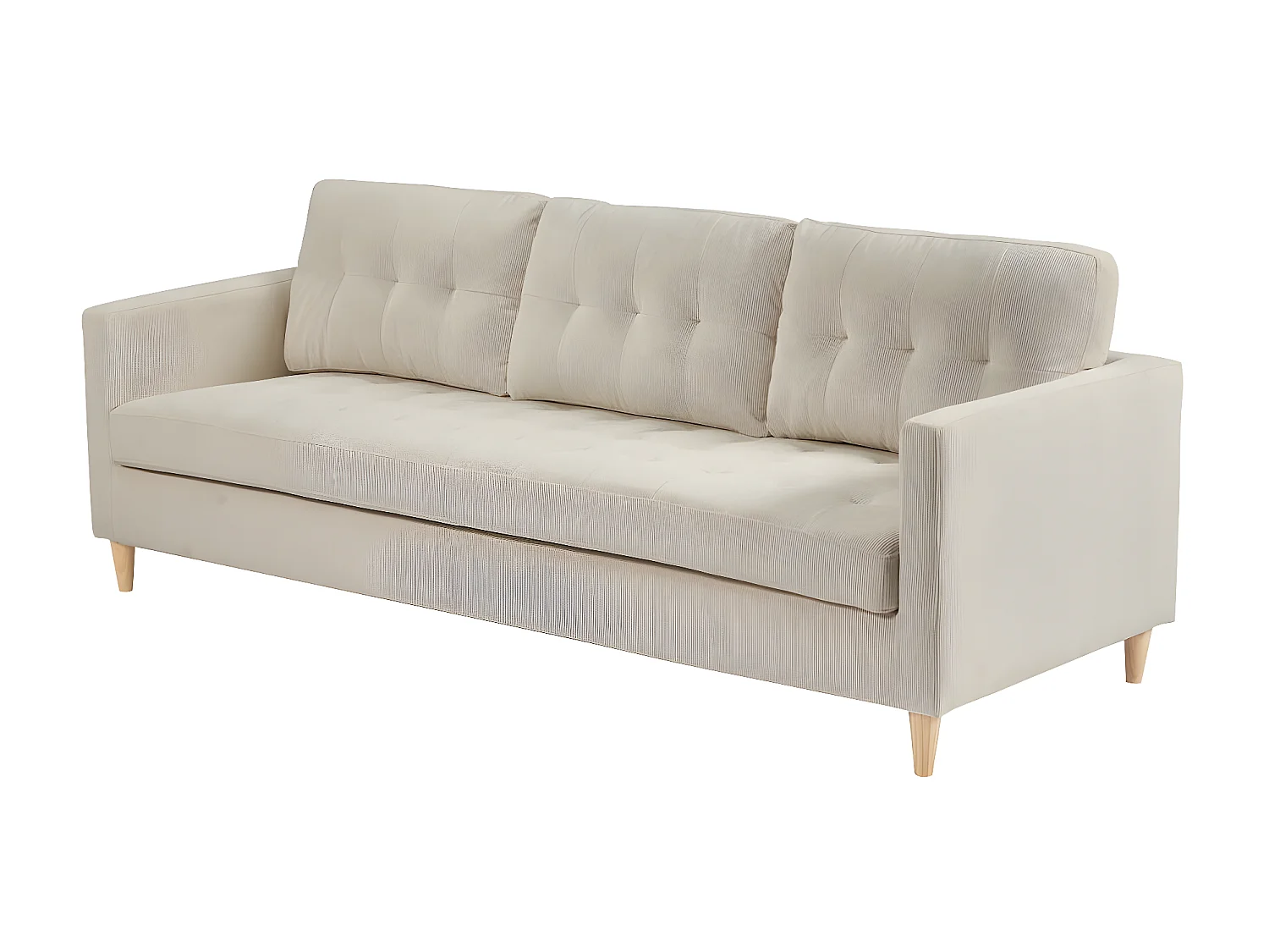 Marino Sofa 3 Personen Samt sandfarben.