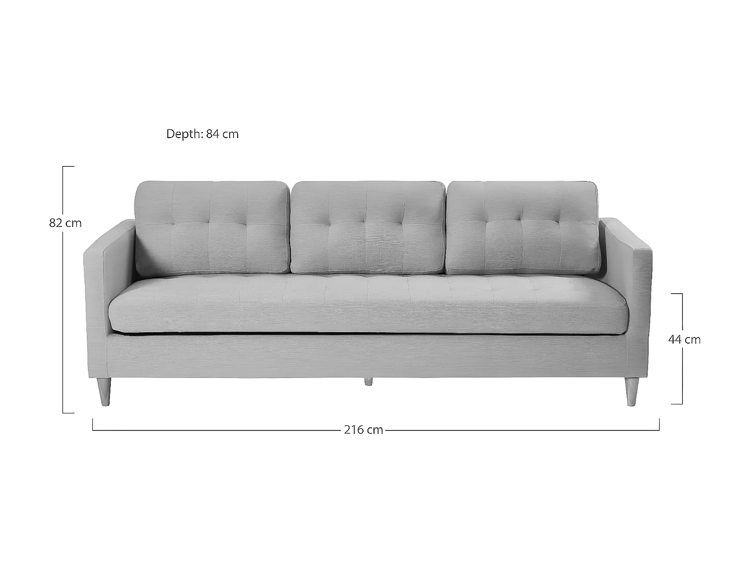 Marino Sofa 3 Personen Samt sandfarben.