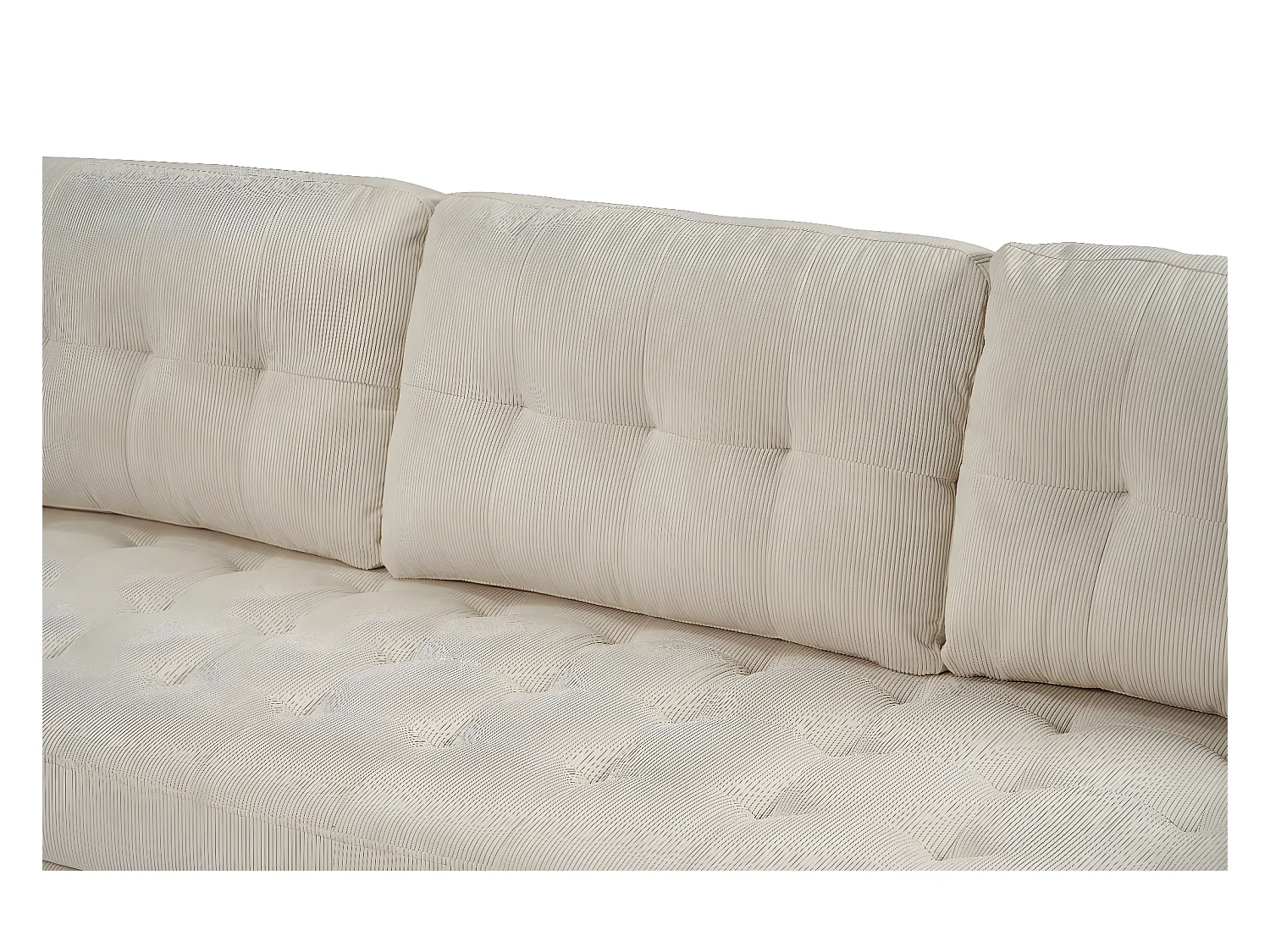 Marino canapé 3 personnes velours côtelé sable.