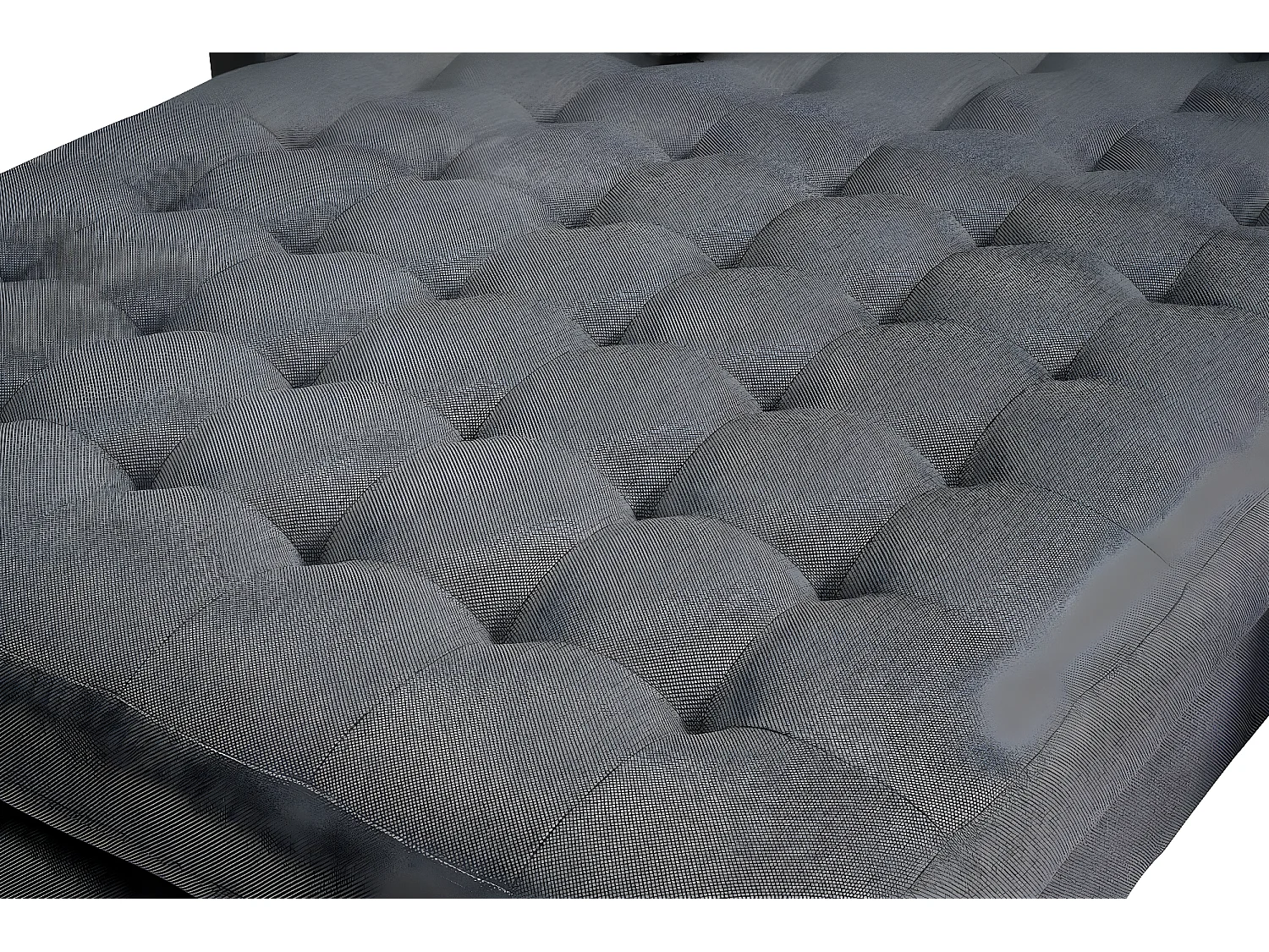 Marino Deluxe canapé chaise longue tourné vers la droite ou la gauche avec coussins tissu gris.