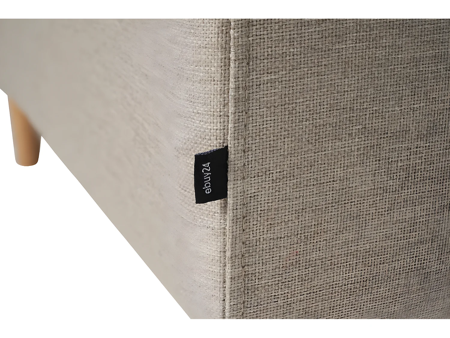 Marino Deluxe Chaiselongsofa rechts oder links gewendet mit Kissen Stoff sandfarben.