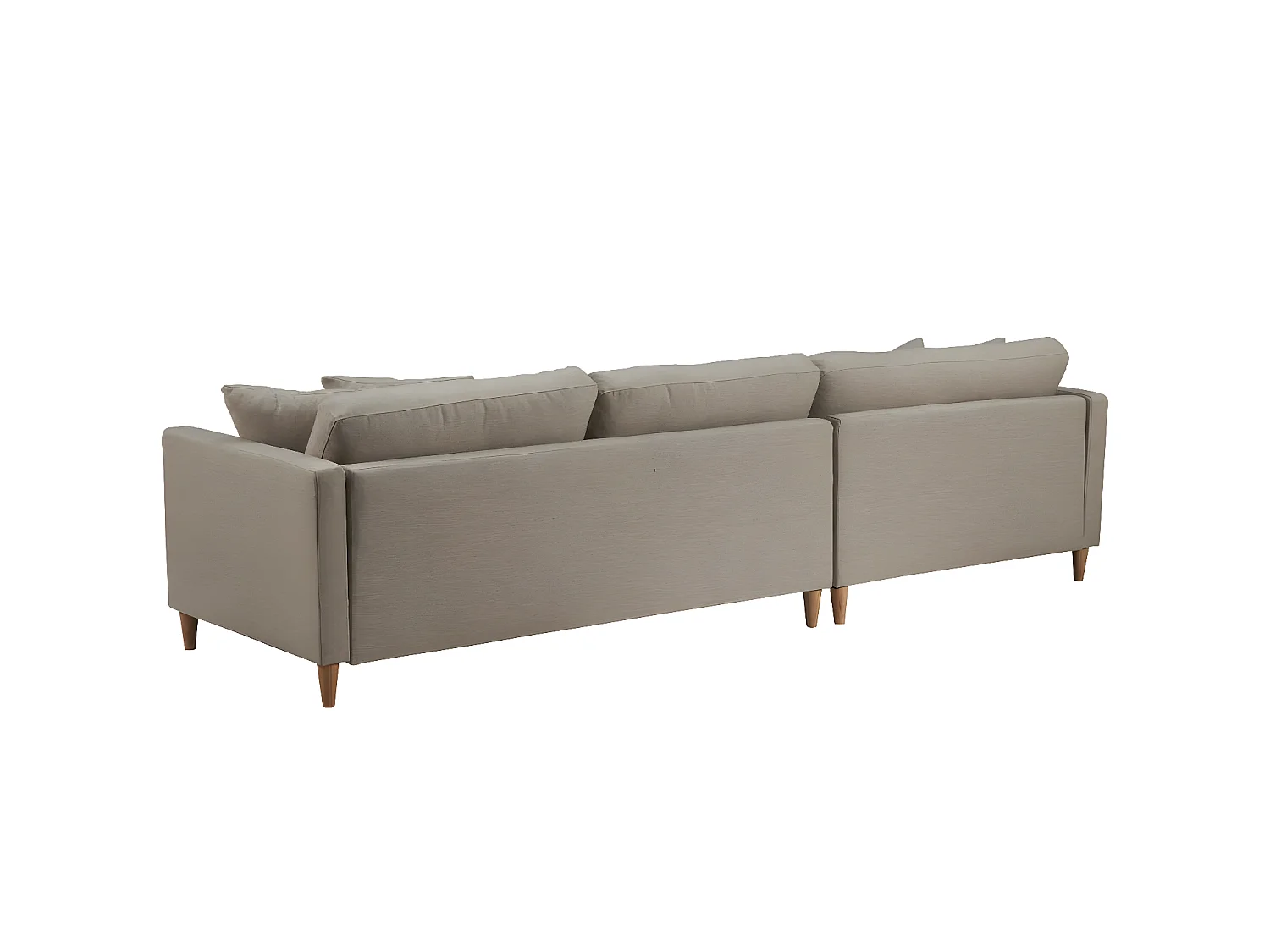 Marino Deluxe canapé chaise longue tourné vers la droite ou la gauche avec coussins tissu sable.