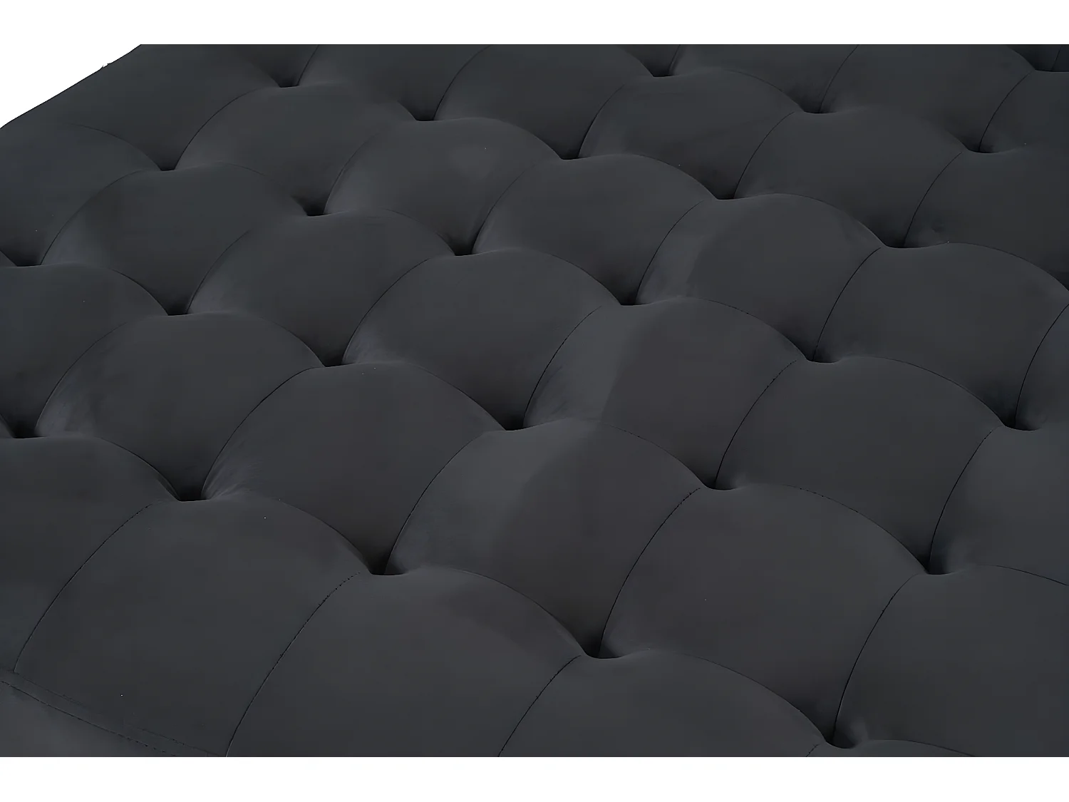 Marino Deluxe Chaiselongsofa rechts oder links gewendet mit Kissen Velour schwarz.