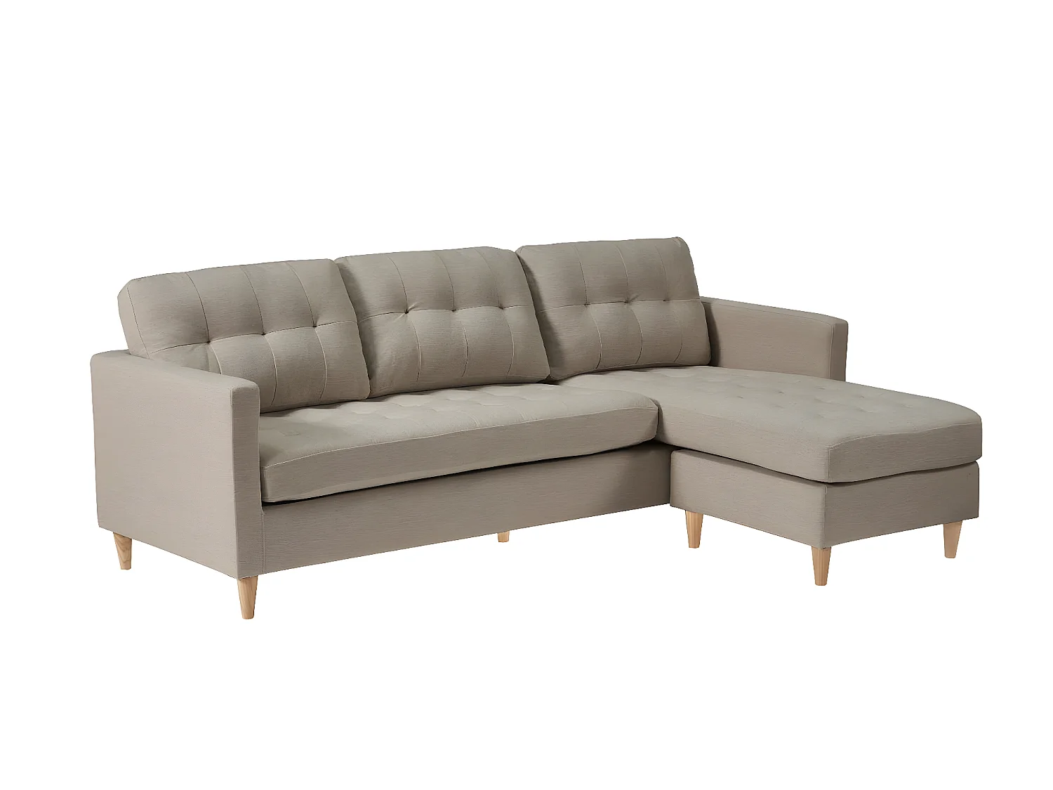 Marino Chaiselongsofa 3 Personen Stoff sandfarben.