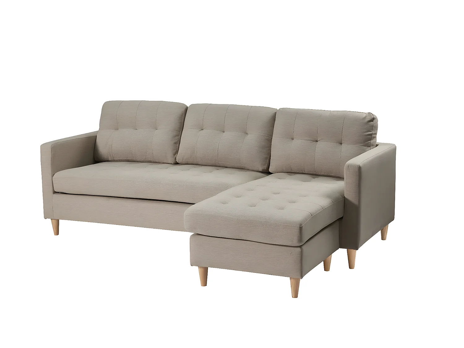 Marino Chaiselongsofa 3 Personen Stoff sandfarben.