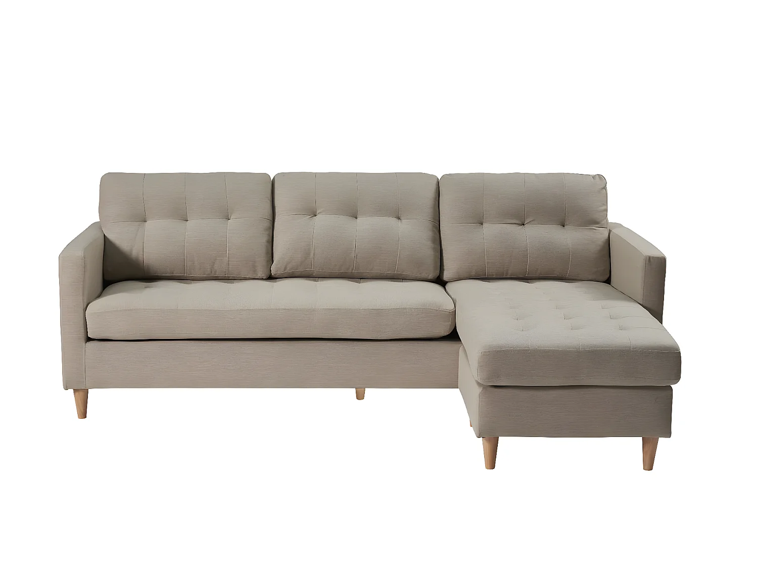Marino Chaiselongsofa 3 Personen Stoff sandfarben.