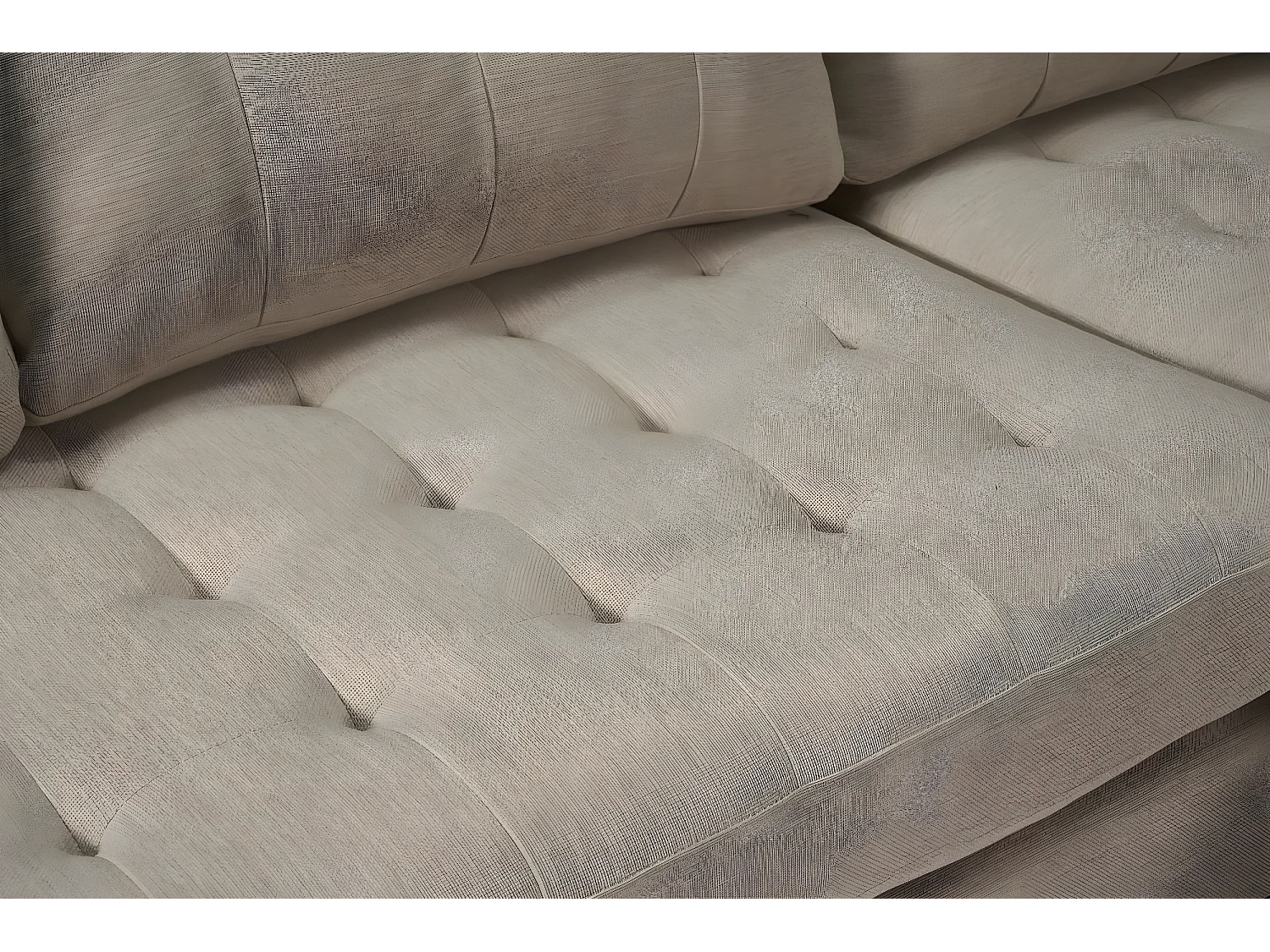 Marino Chaiselongsofa 3 Personen Stoff sandfarben.