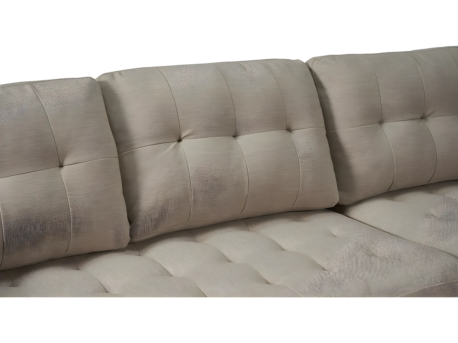 Marino Chaiselongsofa 3 Personen Stoff sandfarben.