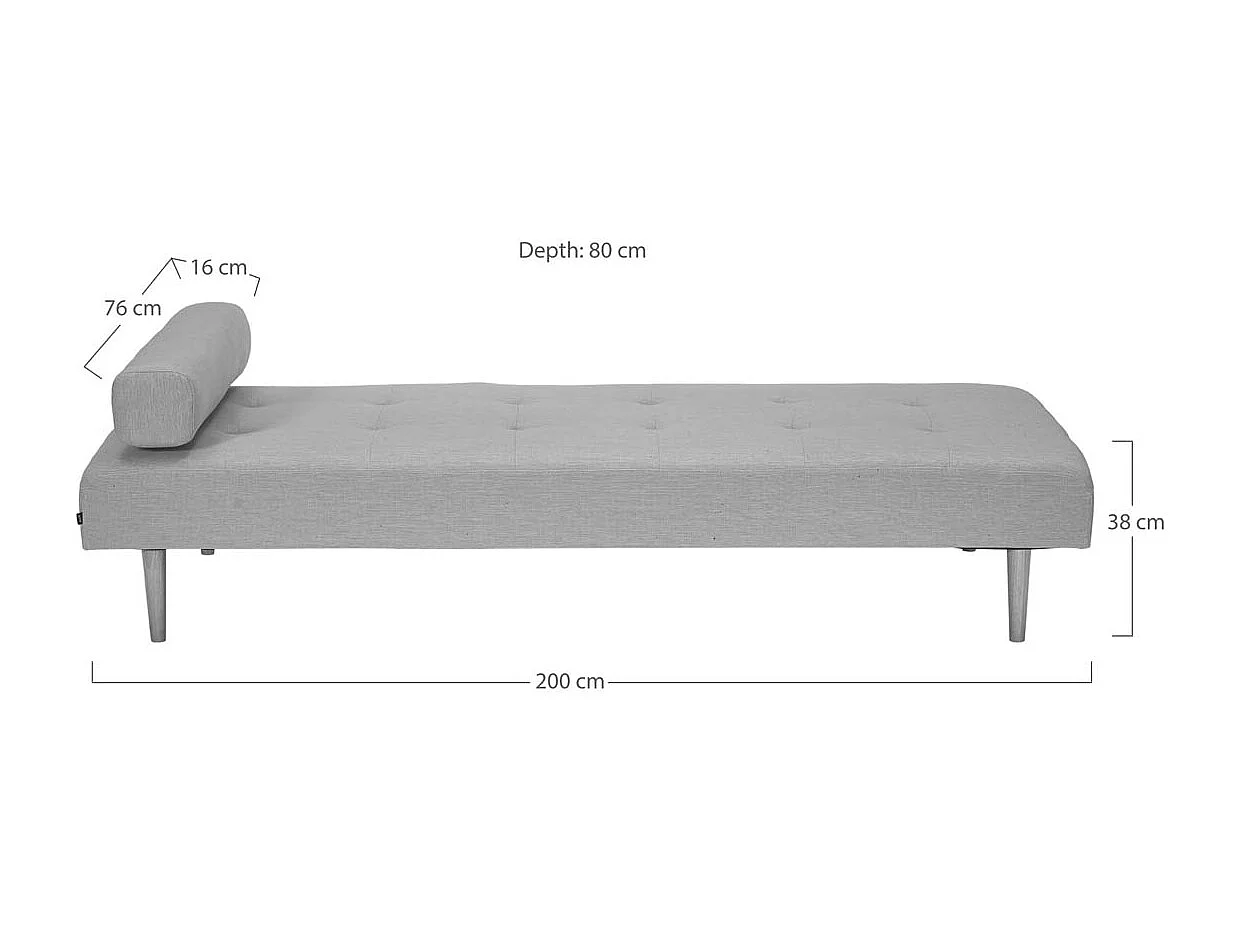 Marino Daybed Stoff grau.