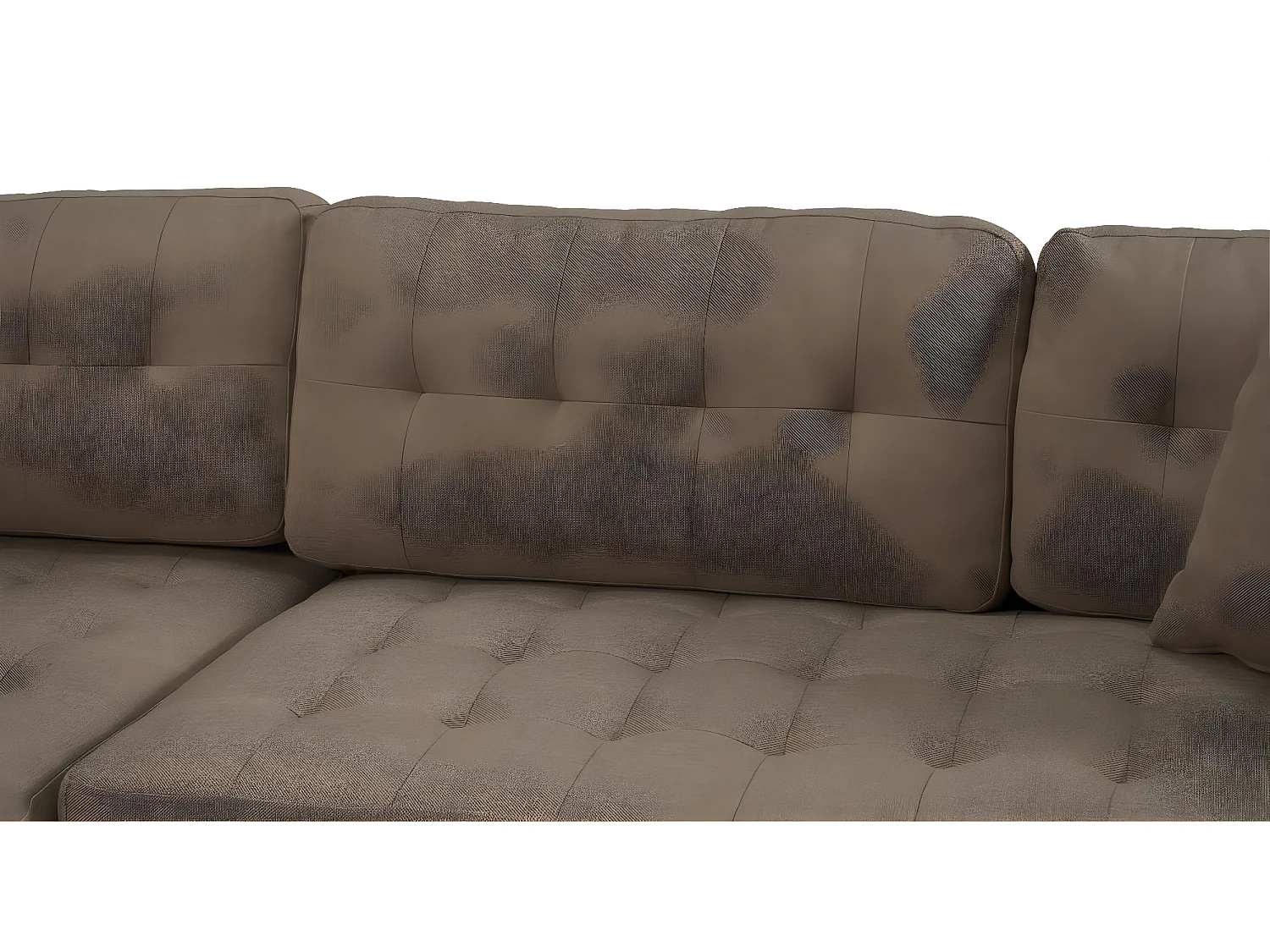 Marino Deluxe canapé chaise longue tourné vers la droite ou la gauche avec coussins tissu marron.