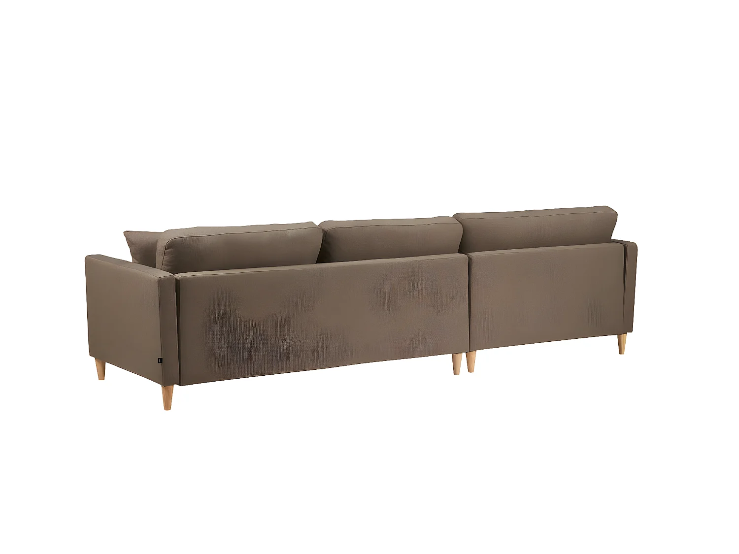 Marino Deluxe Chaiselongsofa rechts oder links gewendet mit Kissen Stoff braun.