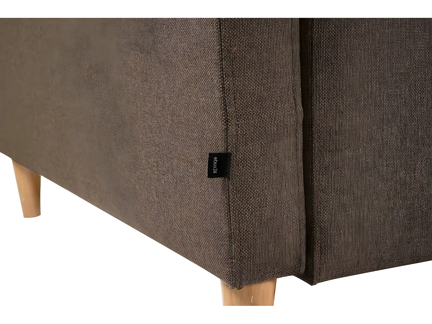 Marino Deluxe canapé chaise longue tourné vers la droite ou la gauche avec coussins tissu marron.