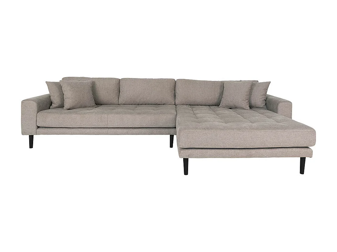 Lido Sofa Chaiselongsofa rechts gewendet 4 Kissen braun.