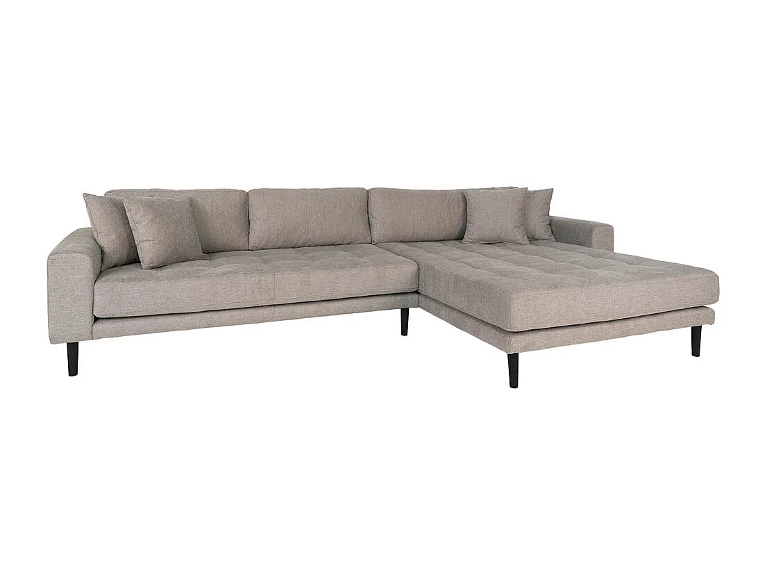 Lido Sofa Chaiselongsofa rechts gewendet 4 Kissen braun.