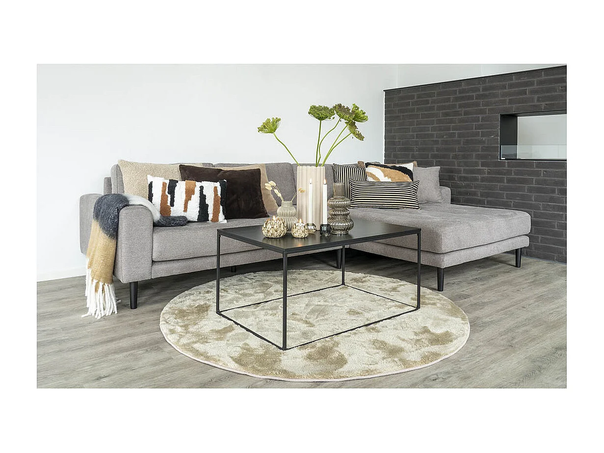 Lido Sofa Chaiselongsofa rechts gewendet 4 Kissen braun.