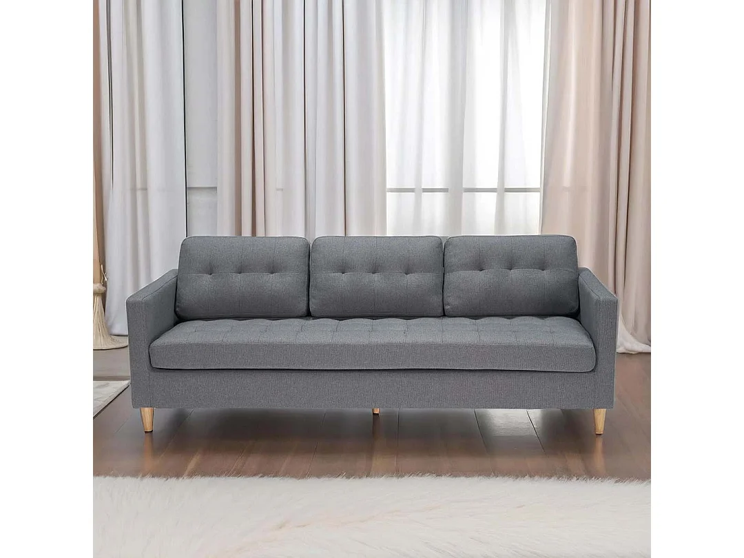 Marino Sofa 3 Personen Stoff grau.