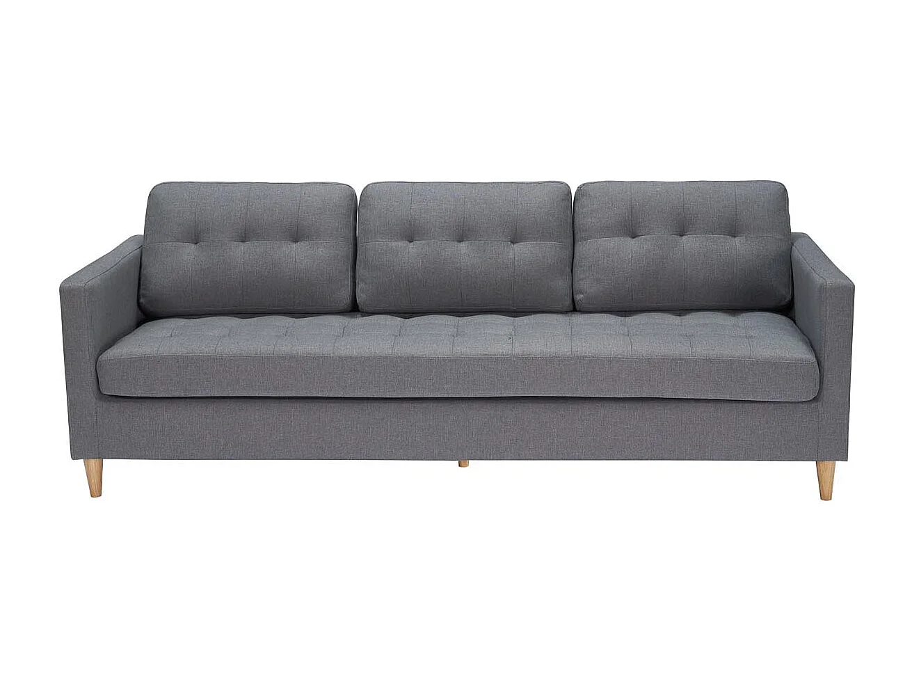 Marino canapé 3 personnes tissu gris.