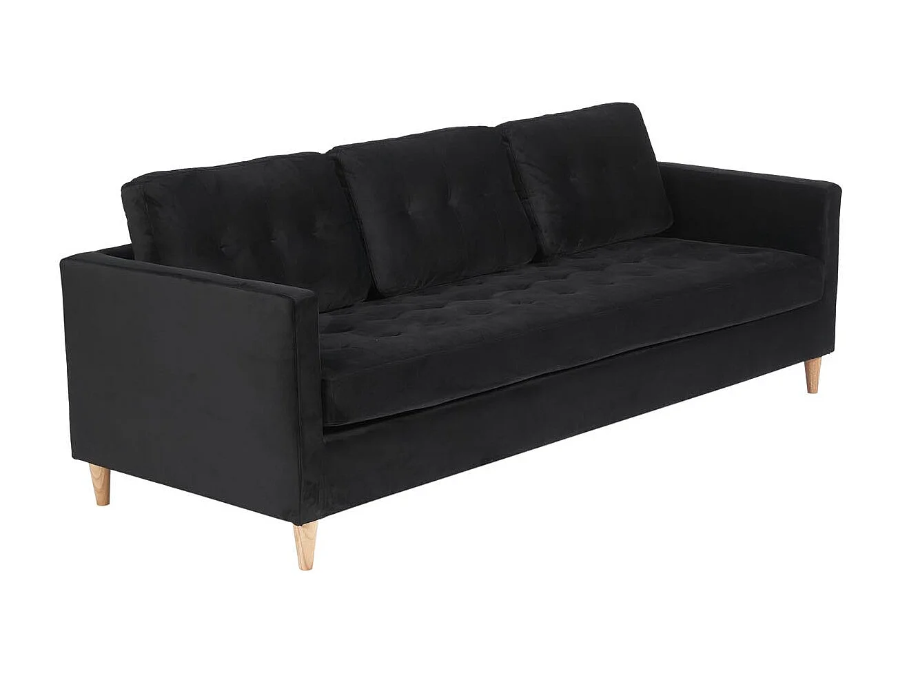 Marino canapé 3 personnes velours noir.