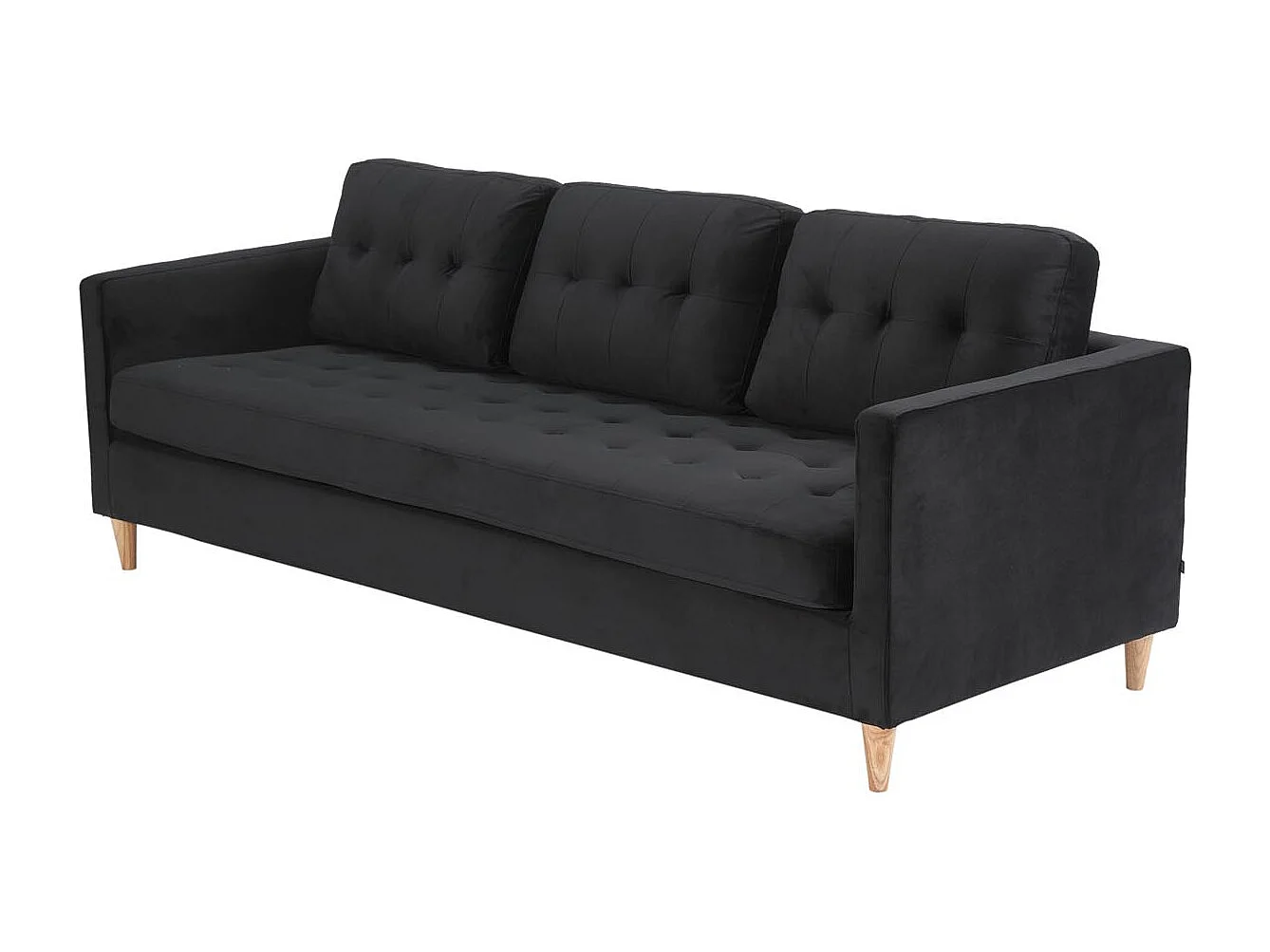 Marino canapé 3 personnes velours noir.