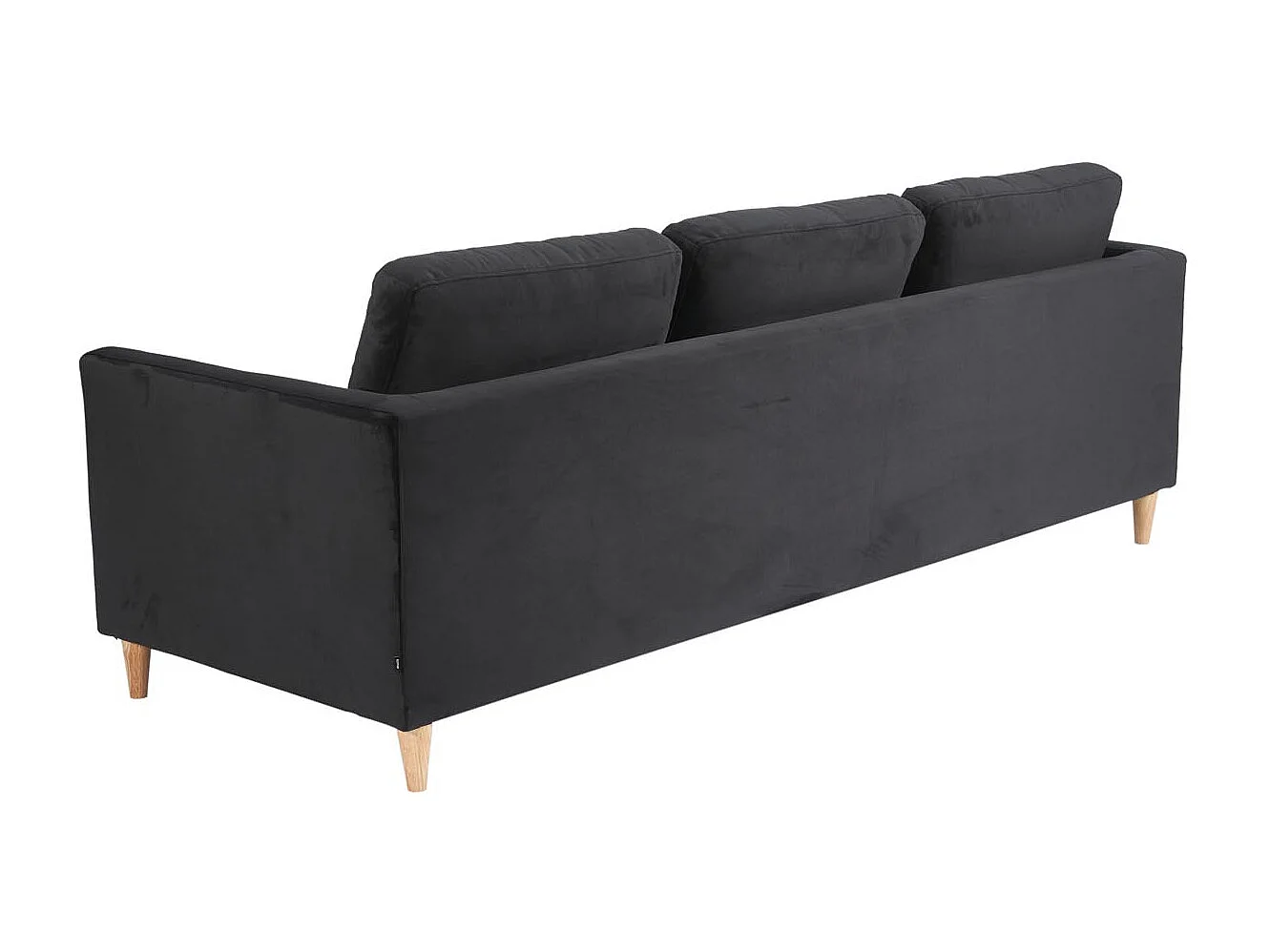 Marino canapé 3 personnes velours noir.