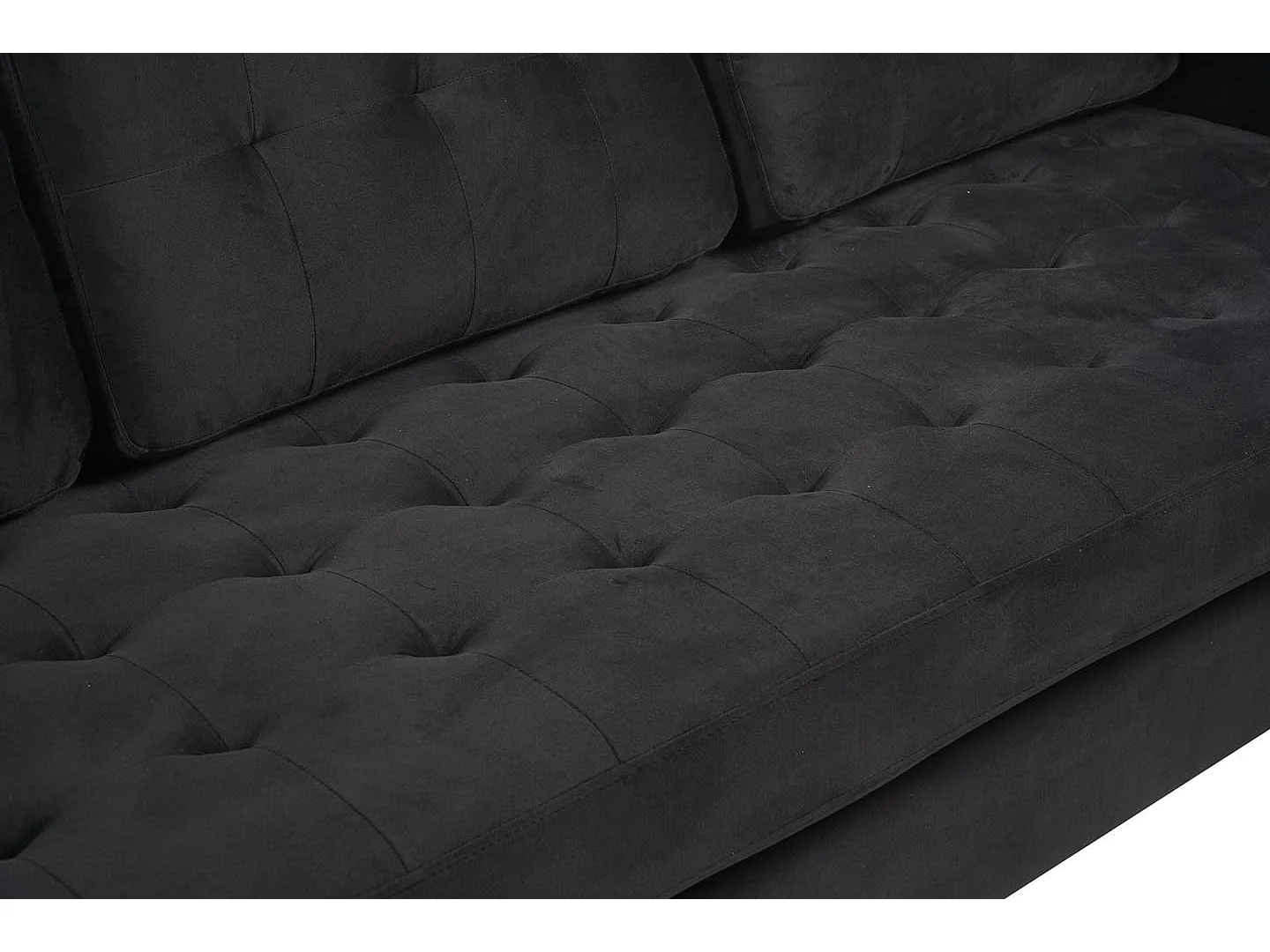 Marino canapé 3 personnes velours noir.