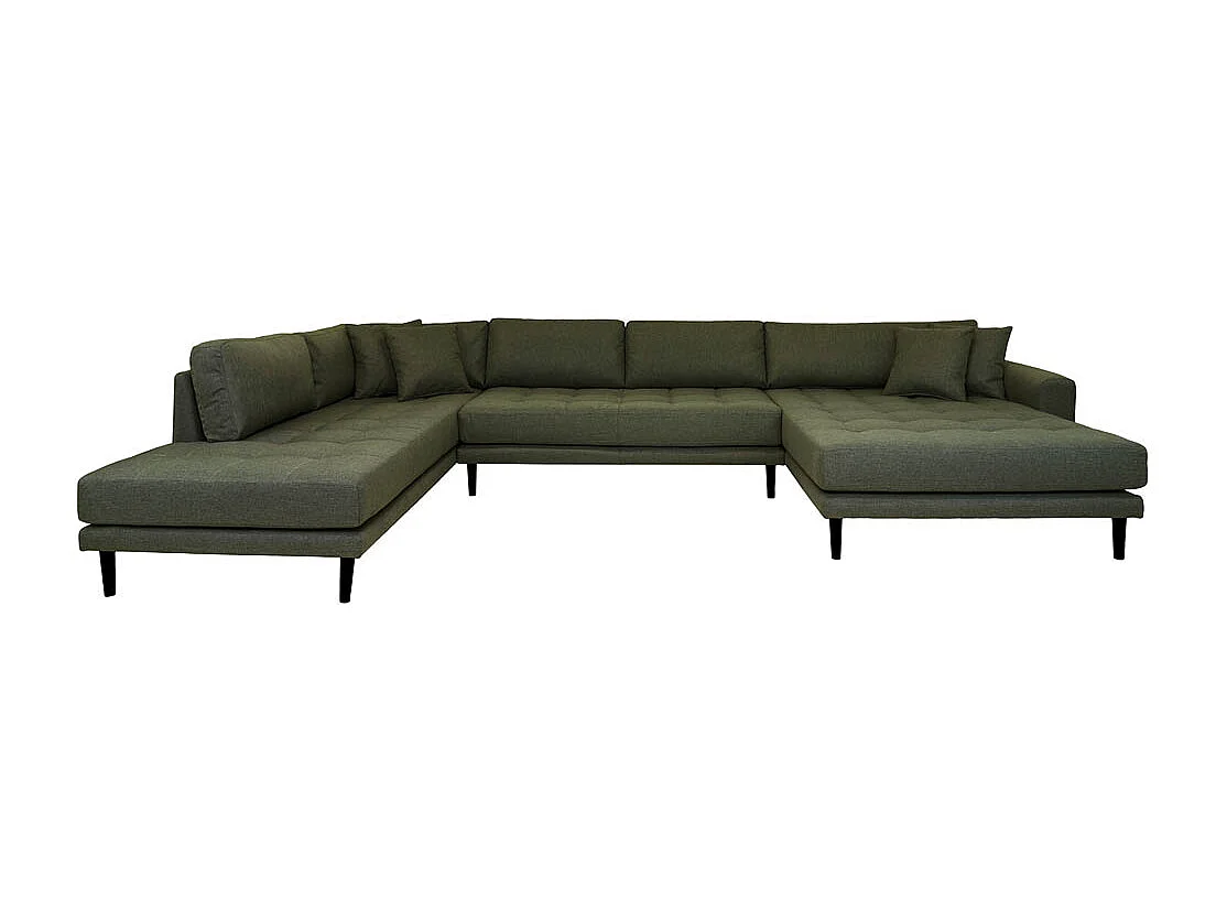 Lido Sofa Usofa rechts gewendet 4 Kissen grün.