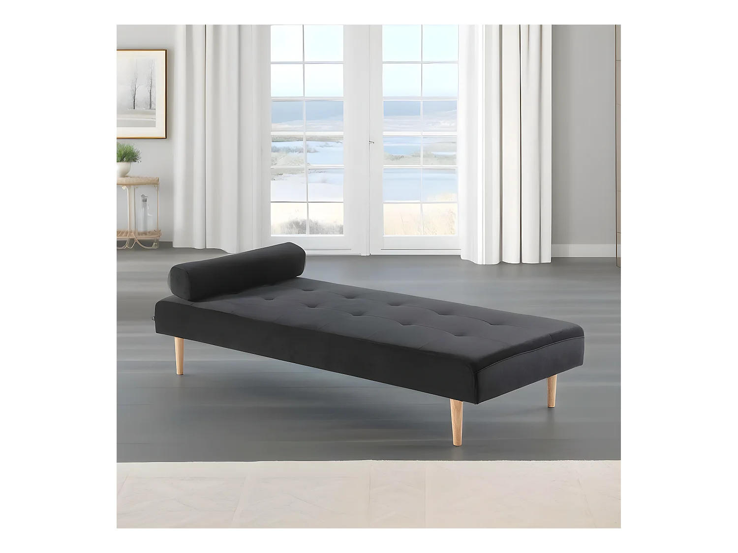 Marino lit de repos velours noir.