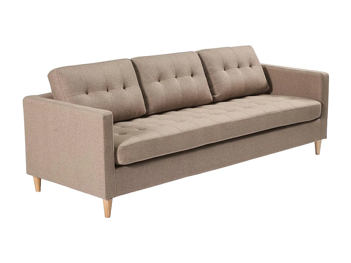 Marino canapé 3 personnes tissu marron.