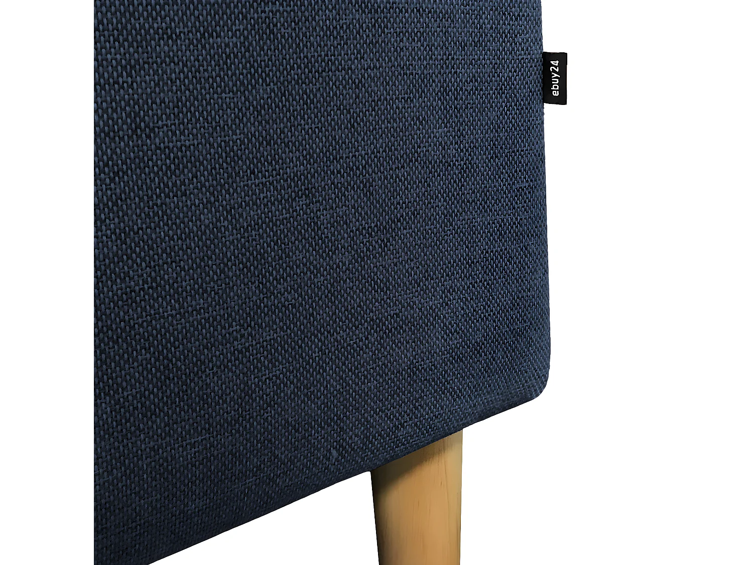 Marino Sofa, Chaiselongsofa rechts oder links gewendet in blauen Stoff mit Holzbeinen.