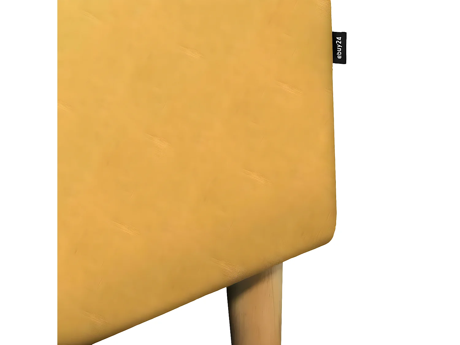 Marino Sofa, Chaiselongsofa rechts oder links gewendet in Stoff currygelb mit Holzbeinen.