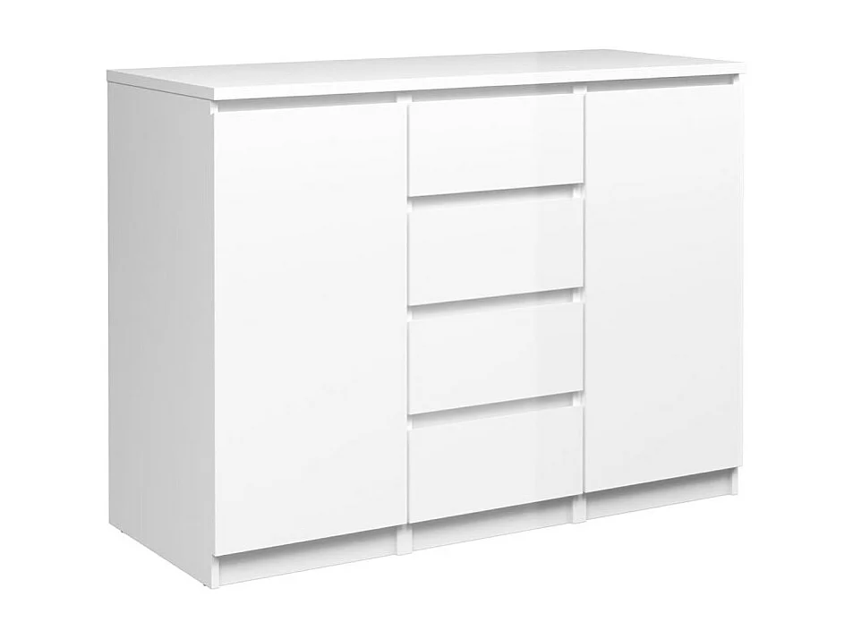 Nada Sideboard 2 Türen og 4 Schubladen weiss hochglanz.