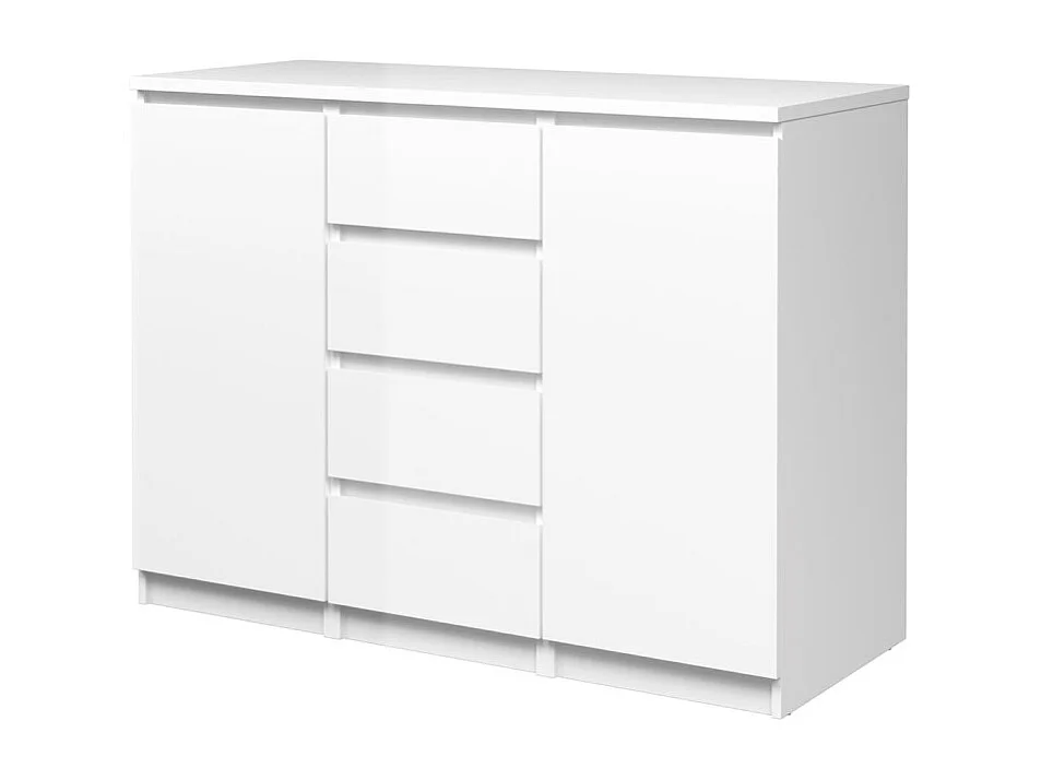 Nada Sideboard 2 Türen og 4 Schubladen weiss hochglanz.