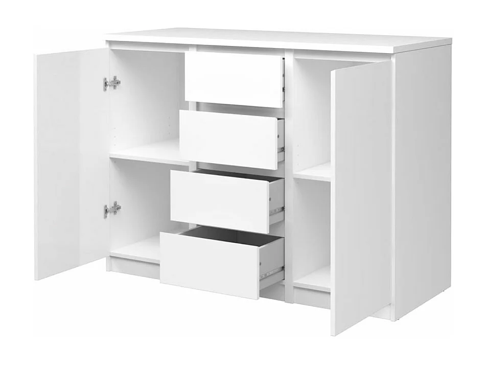 Nada Sideboard 2 Türen og 4 Schubladen weiss hochglanz.